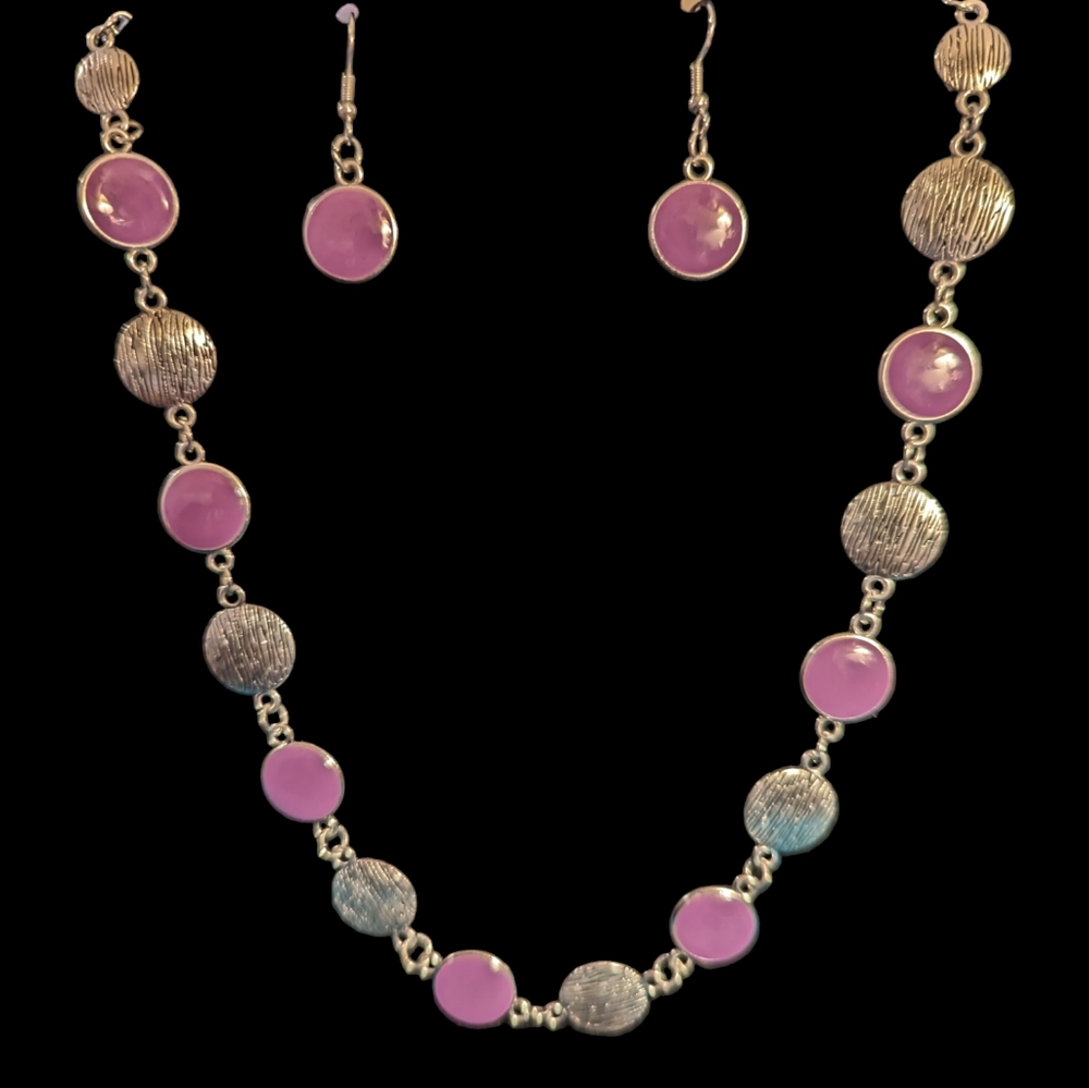 Enamel Necklace & Earring Set